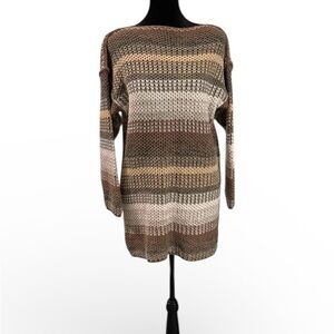 The Limited Neutral Multicolor Striped Tunic Style Sweater